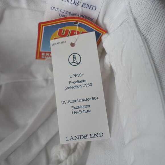 Lands End cotton fabric white sun hat - Picture 2 of 13